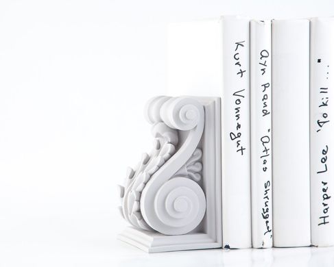 Classical Acanthus Corbel Bookends by Atelier Article, White