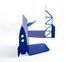 Children's Bookends "Flight to the Moon" by Atelier Article, Navy