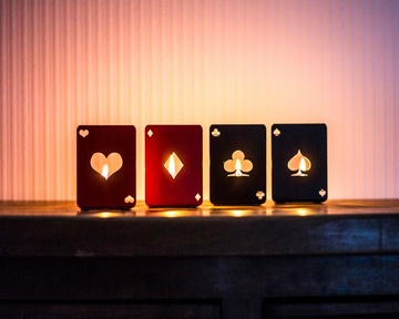 Four candle holders "Playing lights" by Atelier Article