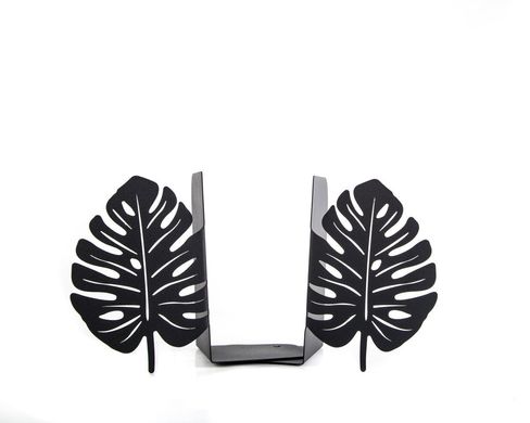 Metal Bookends "Monstera" Functional decor by Atelier Article, Black
