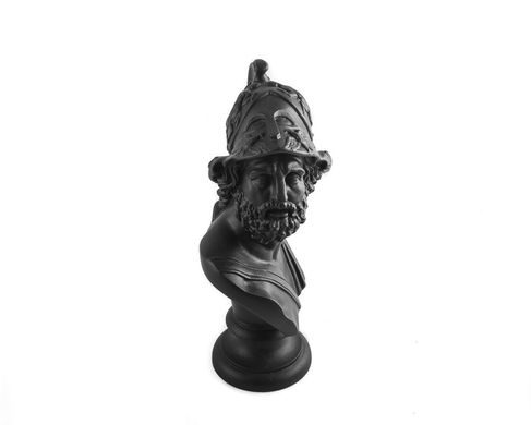 Mennelaus King of Sparta Ceramic Plaster Bust Statue Black edition, Black