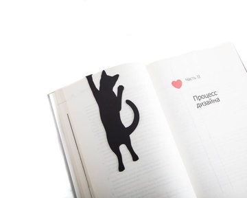 Metal bookmark "Cat got stuck" by Atelier Article, Черный