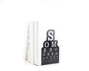 One metal bookend // Eyesight chart // Some books make us free by Atelier Article, Black