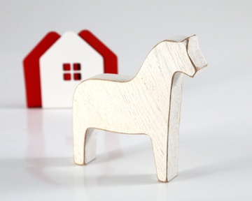 Scandinavian Dala horse // wooden toy // by Atelier Article, White