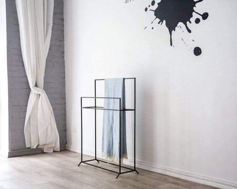 Skinny Clothes Rack // Hanger for Towels // Display for Blankets by Atelier Article, Black