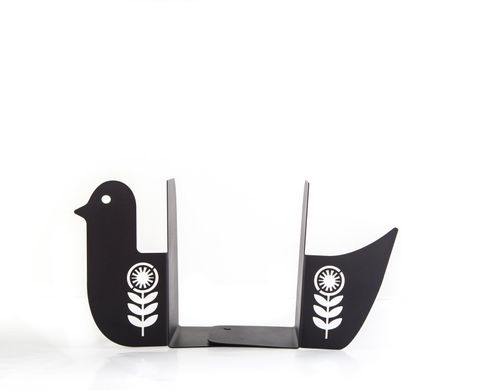 Metal Bookends «Scandi Bird» by Atelier Article, Black