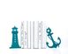 Metal Bookends "Lighthouse and anchor" / sea theme nursery by Atelier Article, Blue