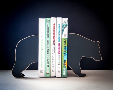Wooden Bookends / Bear / by Atelier Article, Black