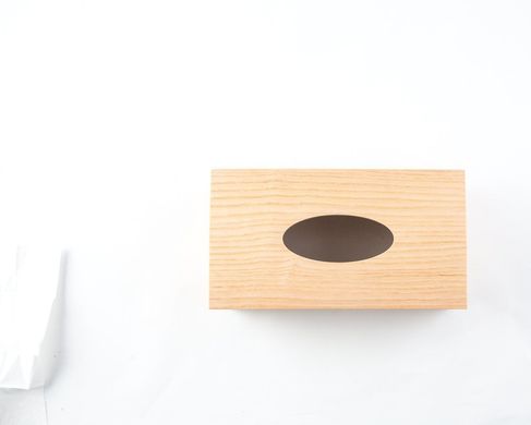 Wooden Simple Tissue Box Cover // Ash wood // by Atelier Article, Beige