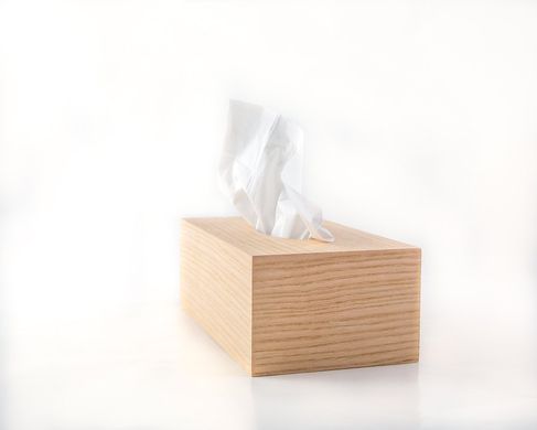 Wooden Simple Tissue Box Cover // Ash wood // by Atelier Article, Beige