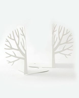 Unique Metal bookends «Winter trees» by Atelier Article, White