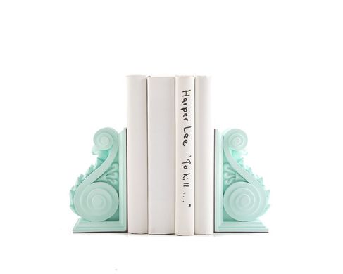 Classical Acanthus Corbel Bookends Lucite Green edition by Atelier Article, Green