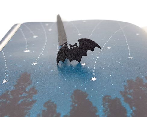 Metal Bookmark Kitti Bat, Black