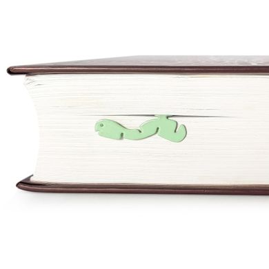 Metal Bookmark "Happy Bookworm" by Atelier Article, Green