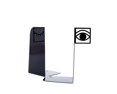 Metal Bookends «One eye closed», Black