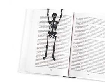 Metal book bookmark "Skeleton in my book" by Atelier Article, Черный