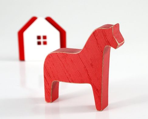 Scandinavian Dala horse // wooden toy decor // by Atelier Article, Red