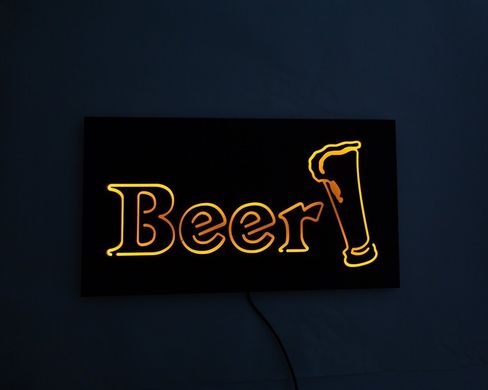 Man cave // Wall Light Neon Sign style BEER LED technology // Wall Art // by Atelier Article, Yellow