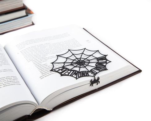 Cool metal book bookmark // Network of knowledge // Free shipping worldwide, Black