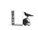 Metal Bookends Nevermore. Raven on a skull by Atelier Article, Black