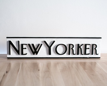 New Yorker Wood Sign // Black and White Wall Art // Handmade by Atelier Article, Assorted