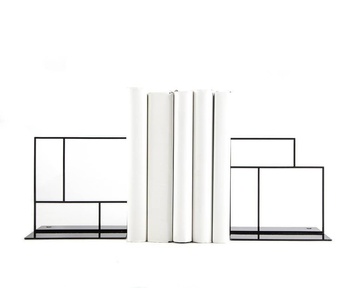Metal Bookends «Rectangulars» by Atelier Article, Black