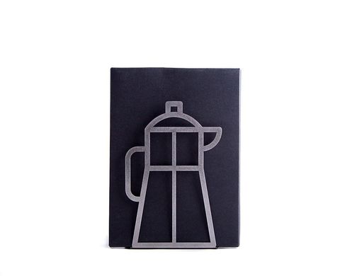 A Metal Kitchen bookend // Coffee pot // cookbook holder by Atelier Article, Gray