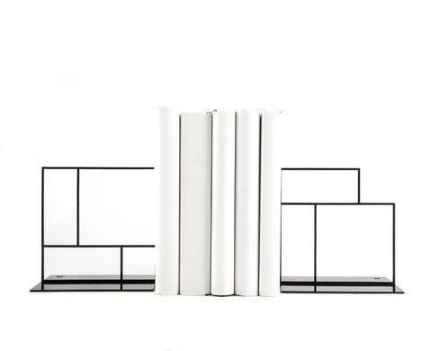 Metal Bookends «Rectangulars» by Atelier Article, Black