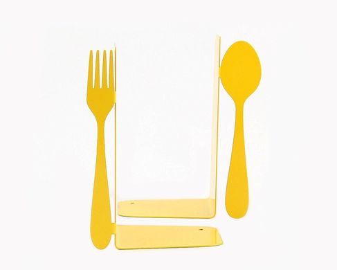 Unique Metal Kitchen «Bookends Fork and spoon» by Atelier Article, Yellow