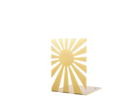 Metal bookends «The Sun is in» golden metallic. Functional decor by Atelier Article, Golden