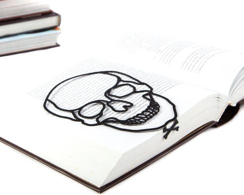 Horror metal book bookmark // Skull // Free shipping worldwide, Black