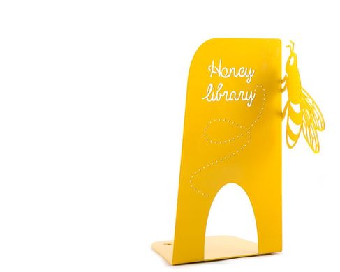 Metal Bookends "Bee Library" Childrens room bookends  by Atelier Article, Yellow