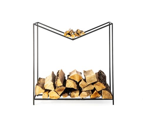 Log Holder // Minimalist Modern Firewood Storage // Montana Small by Atelier Article, Black