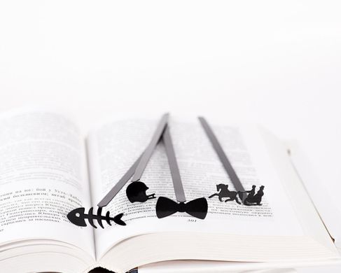Metal Bookmark "Bow Tie" by Atelier Article, Black