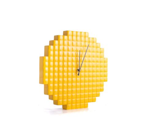 Wall clock "Yellow Pixel" by Atelier Article, Yellow