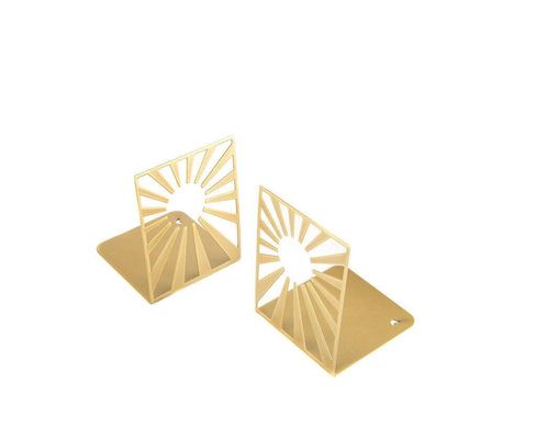 Metal bookends «Sun is Out» golden metallic edition by Atelier Article, Golden