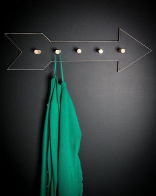 Coat Rack hanger Arrow - birch wood by Atelier Article, Black