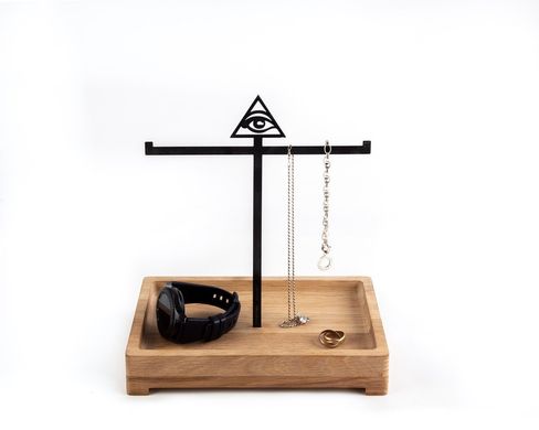 Jewellery Display with a box // EYE OF PROVIDENCE // ring tree stand // by Atelier Article, Black