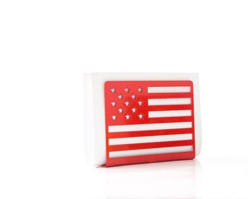 Red metal napkin holder USA