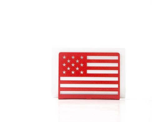 Red metal napkin holder USA